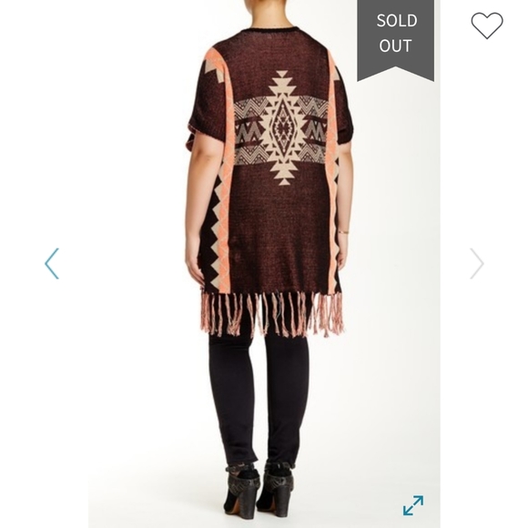 Perch tribal printed fringe kimonos wrap - Picture 5 of 8